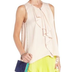 BCBGMAXAZRIA Steacy Ruffle Tank Top
